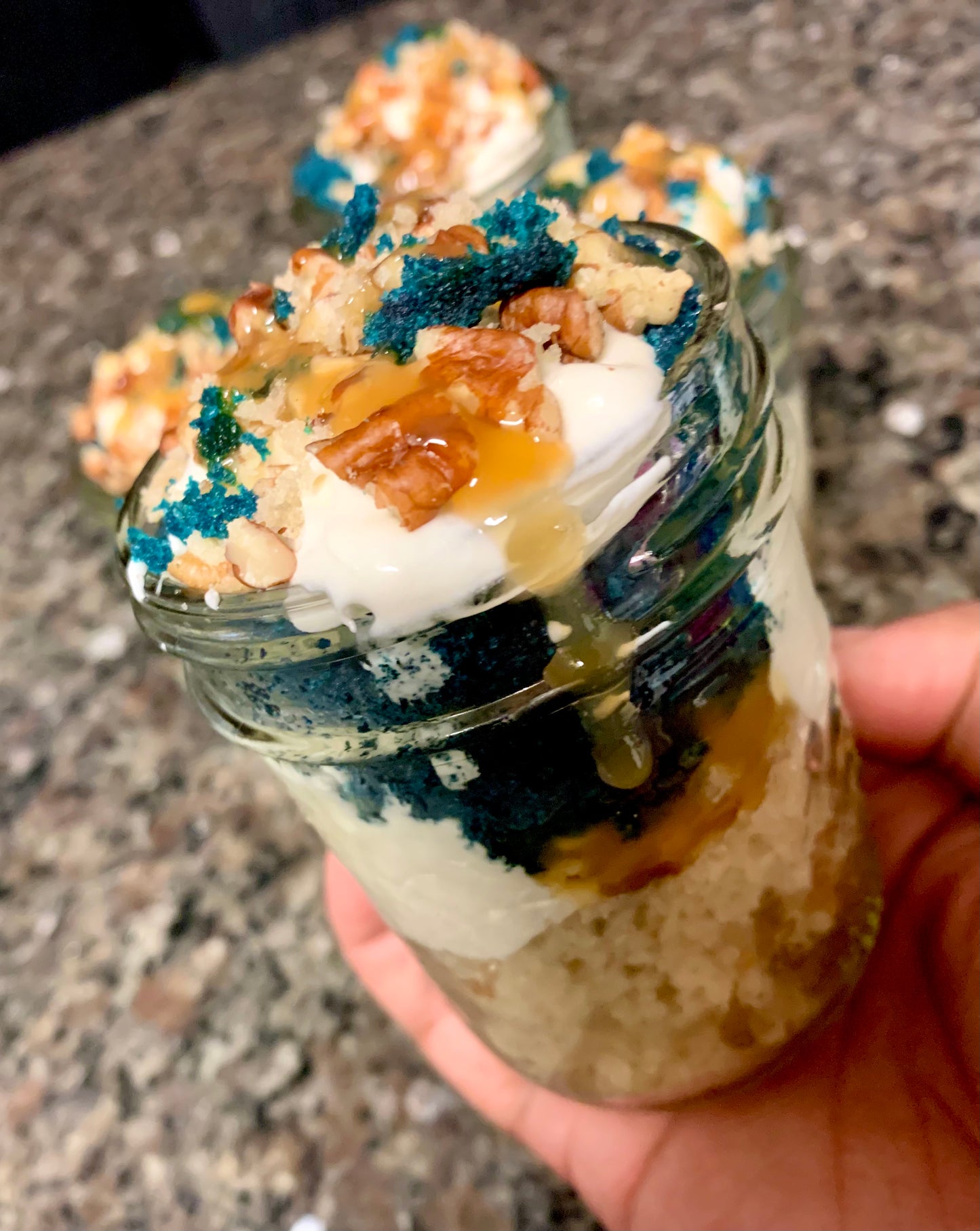 Blue Velvet Butter Pecan Caramel Cake Jar (half size)